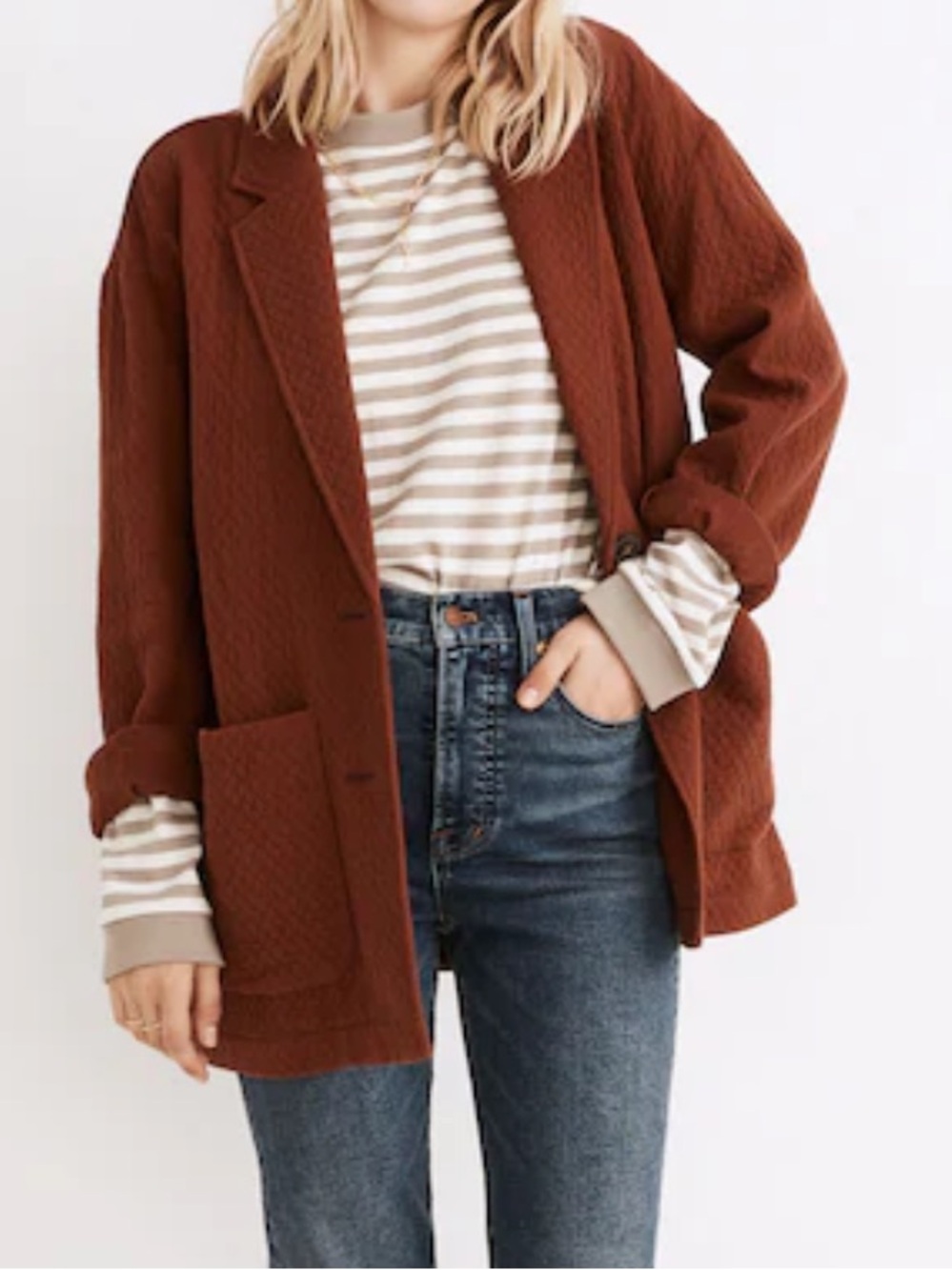Madewell Diamond Jacquard Shaw Blazer Size S